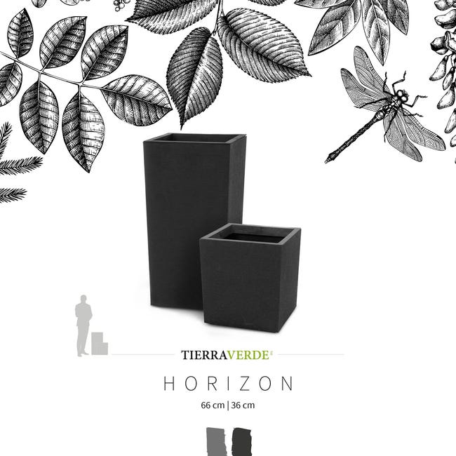 Donica gumowa Horizon Planter 36x36 cm czarna Tierra Verde