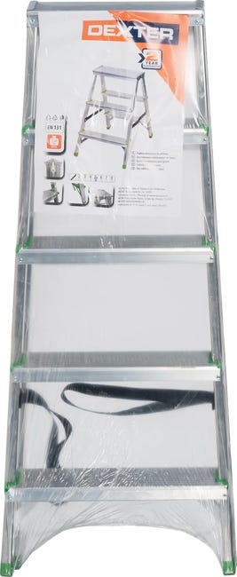 Drabina aluminiowa 4 stopnie z podestem 2-stronna AL-DD2X5 Standers