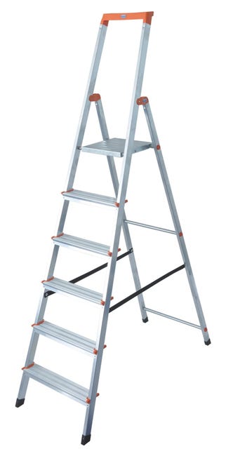 Drabina aluminiowa 6 stopni 1-stronna Solidy Krause