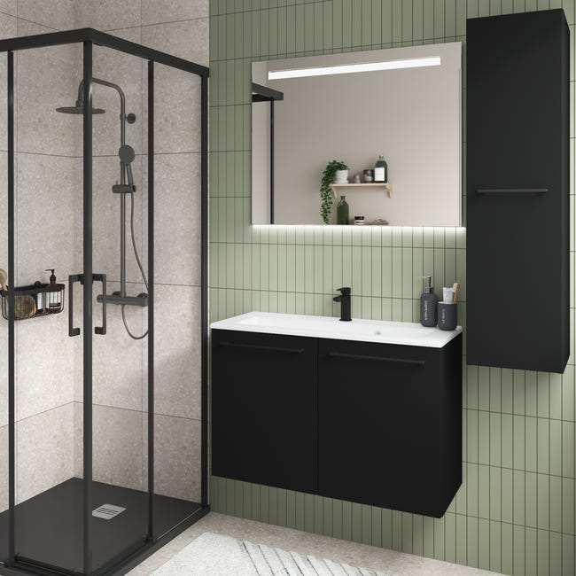 Drzwi do mebli łazienkowych Remix Black Mat 30 x 115 Sensea