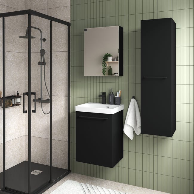 Drzwi do mebli łazienkowych Remix Black Mat 30 x 115 Sensea