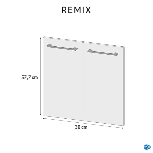 Drzwi do mebli łazienkowych Remix Black Mat 60 x 58 Sensea