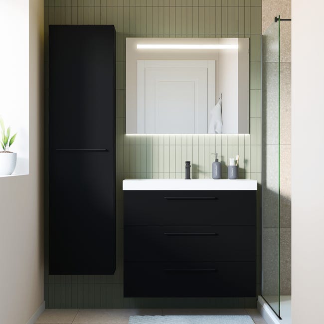 Drzwi do słupka Remix Black Mat 45 x 173 Sensea