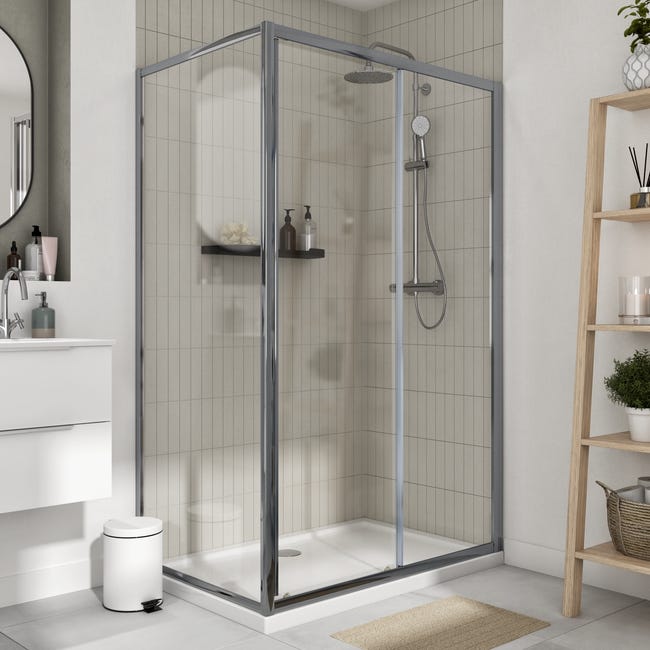 Drzwi prysznicowe przesuwne Essentiall 120 X185 Sensea