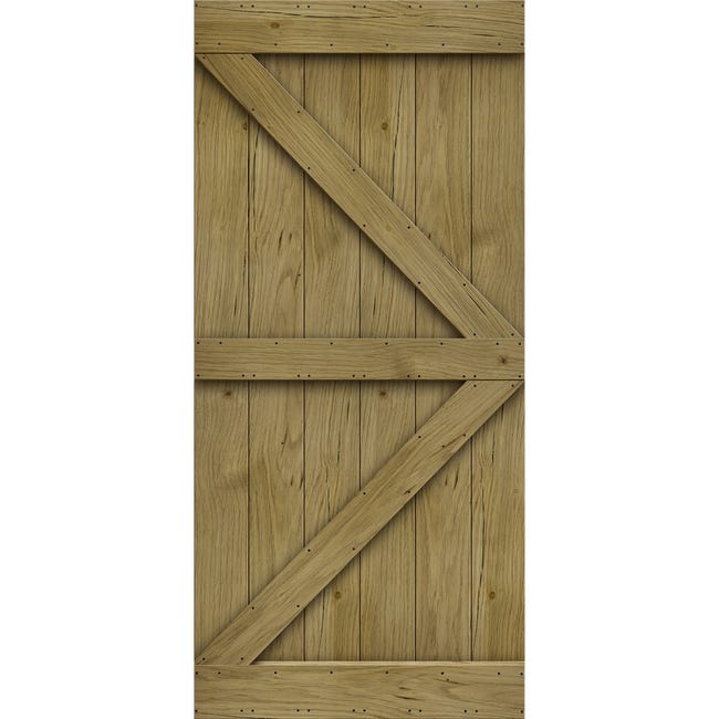Drzwi przesuwne drewniane pełne 90 Loft Dąb Rustic Modern