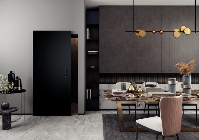 Drzwi przesuwne pełne 70 Lox czarne