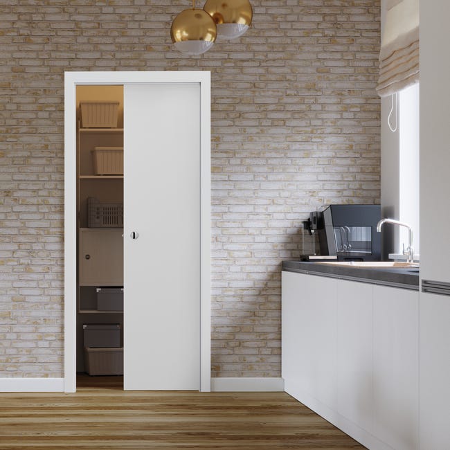 Drzwi przesuwne pełne Max Białe 70 Uniwersalne