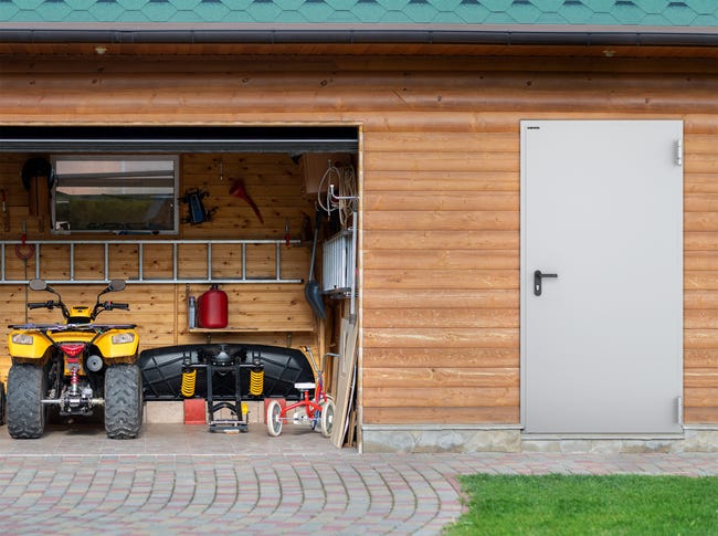 Drzwi techniczne zewnętrzne Technical 60 szare 80 prawe otwierane na zewnątrz Wiśniowski