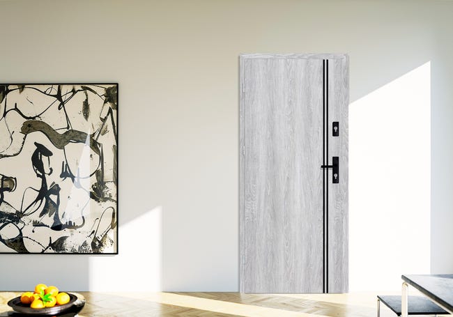 Drzwi wejściowe otwierane do wewnątrz Hermes Dąb Srebrny 80 Lewe Nawadoor