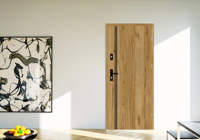 Drzwi wejściowe otwierane na zewnątrz Hermes Dąb Catania 90 Prawe Nawadoor