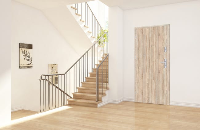 Drzwi wewnętrzne drewniane wejściowe Grafen Dąb Sonoma Polska 90 Lewe otwierane do wewnątrz Nawadoor