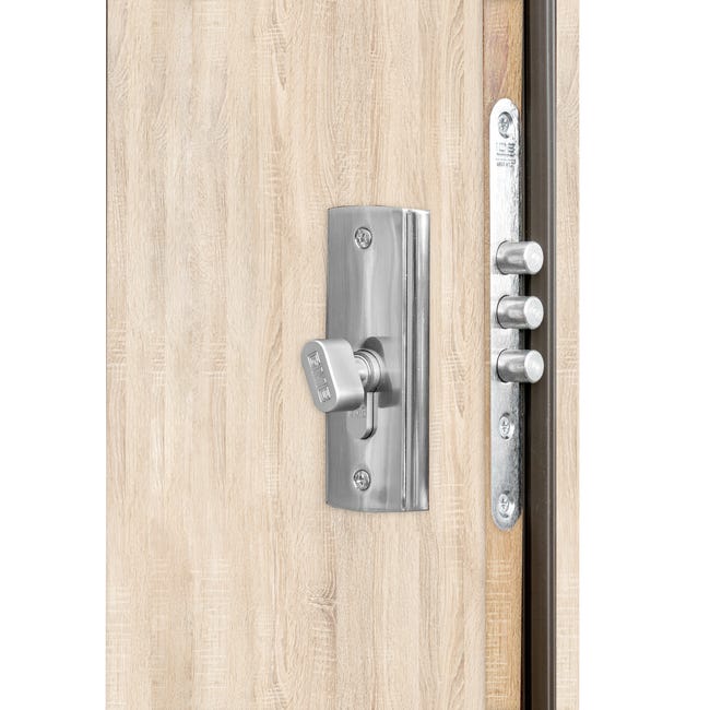 Drzwi wewnętrzne drewniane wejściowe Grafen Dąb Sonoma Polska 90 Lewe otwierane do wewnątrz Nawadoor