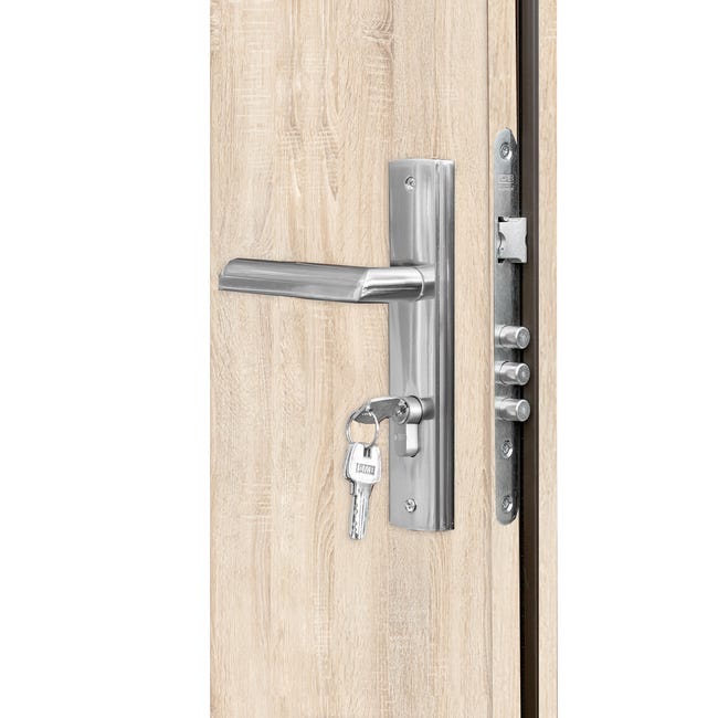 Drzwi wewnętrzne drewniane wejściowe Grafen Dąb Sonoma Polska 90 Lewe otwierane do wewnątrz Nawadoor