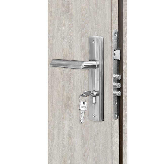 Drzwi wewnętrzne drewniane wejściowe Grafen Dąb Srebrny 80 Lewe otwierane do wewnątrz Nawadoor