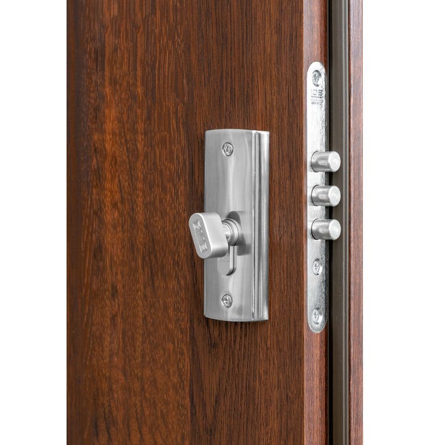 Drzwi wewnętrzne drewniane wejściowe Grafen Orzech Polski 90 Lewe otwierane do wewnątrz Nawadoor