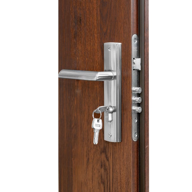 Drzwi wewnętrzne drewniane wejściowe Grafen Orzech Polski 90 Lewe otwierane do wewnątrz Nawadoor