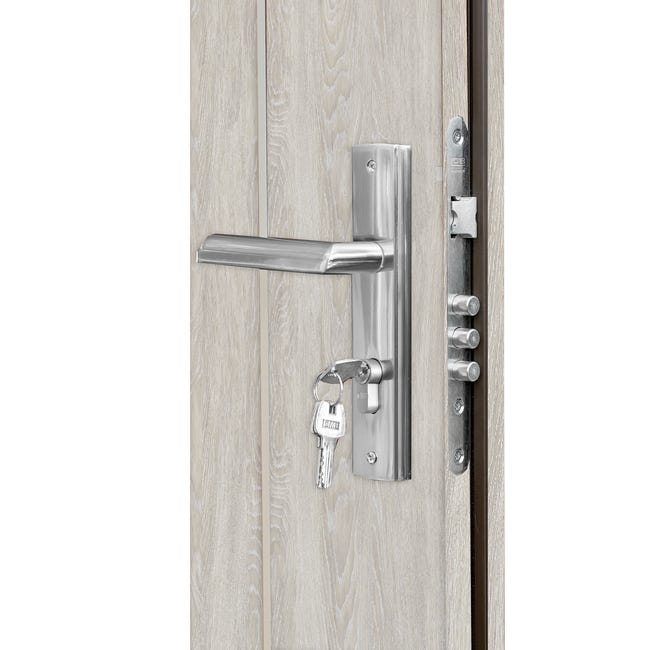 Drzwi wewnętrzne drewniane wejściowe Grafen Top Dąb Srebrny 80 Prawe otwierane na zewnątrz Nawadoor
