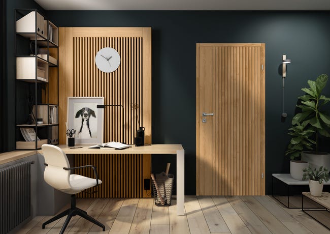 Drzwi wewnętrzne pełne Italiano Dąb Burgund 80 lewe Artens