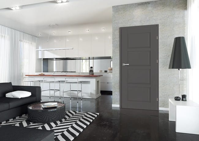 Drzwi wewnętrzne pełne Lido Grafitowe 70 Prawe Artens