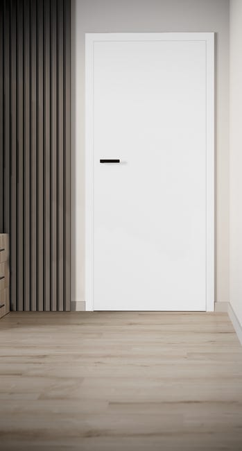 Drzwi wewnętrzne pełne bezprzylgowe Basic Białe 80 Voster