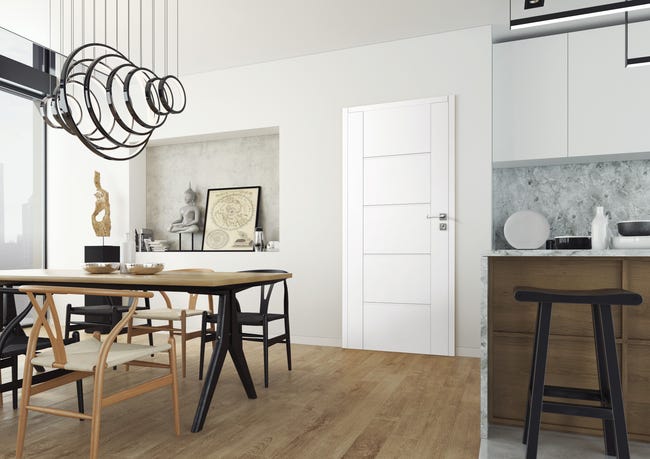 Drzwi wewnętrzne pełne bezprzylgowe Malibu White 70 Lewe Artens