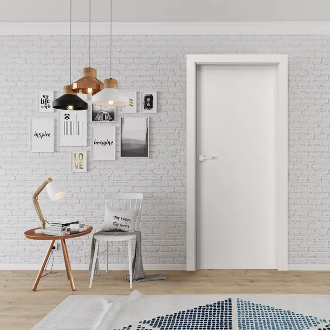 Drzwi wewnętrzne pełne bezprzylgowe Vector T Białe 90 Lewe Porta