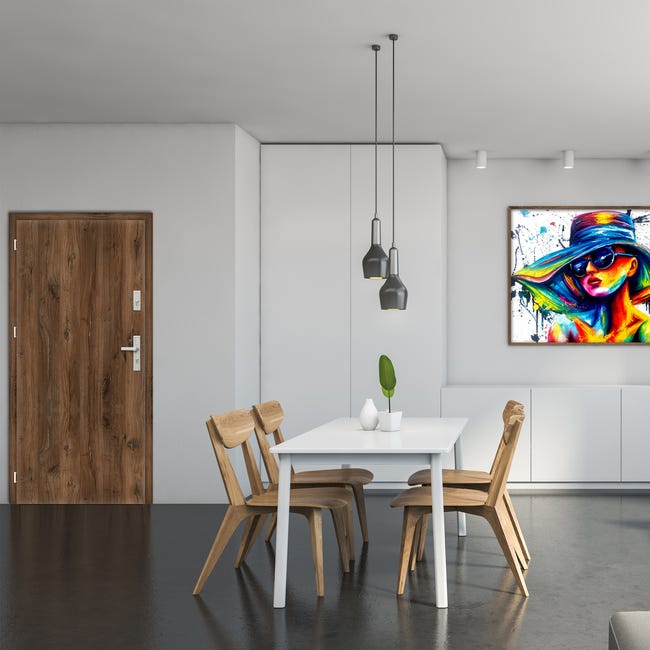 Drzwi wewnętrzne wejściowe MDF 32 dB Santos Set dąb gold 80 lewe