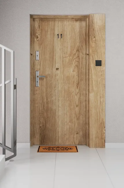 Drzwi wewnętrzne wejściowe MDF 32 dB Santos Set dąb wiosenny 80 prawe