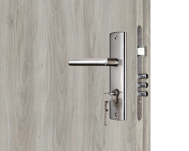 Drzwi wewnętrzne wejściowe MDF 32 dB Santos Set jesion modern 80 prawe