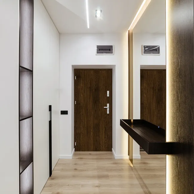 Drzwi wewnętrzne wejściowe MDF 32 dB Santos Set orzech san marino 80 prawe