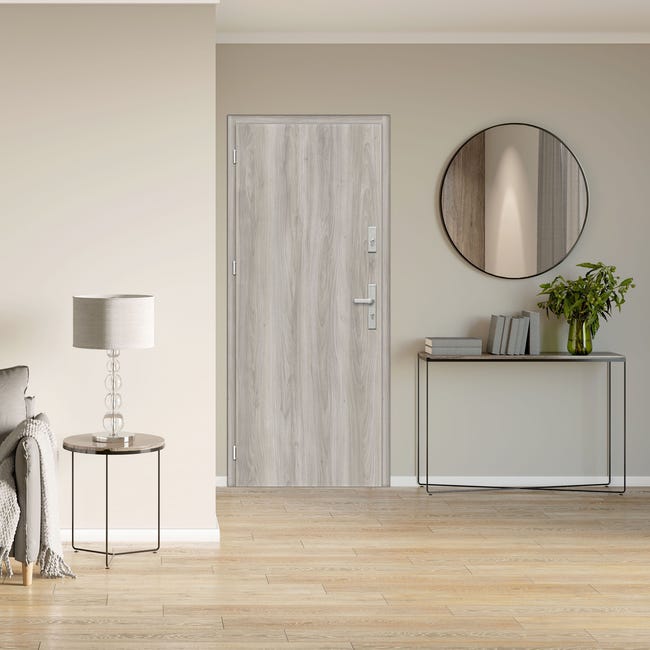 Drzwi wewnętrzne wejściowe MDF RC2 32dB Eris Set jesion modern 90 prawe