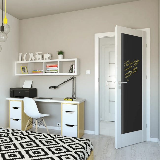 Drzwi wewnętrzne z tablicą Białe 80 Prawe Porta