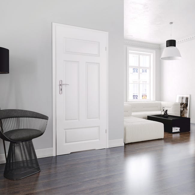 Drzwi wewnętrzne łazienkowe pełne z podcięciem wentylacyjnym Morano I Białe 80 Prawe Classen