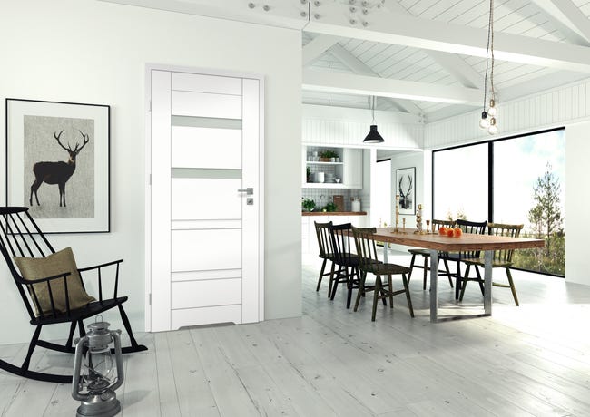 Drzwi wewnętrzne łazienkowe z podcięciem wentylacyjnym Parma Białe 80 Lewe Artens