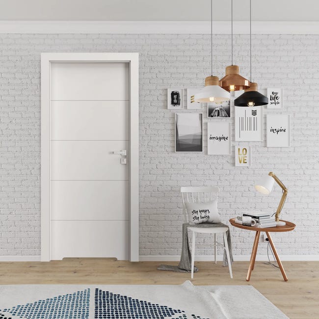 Drzwi wewnętrzne łazienkowe z podcięciem wentylacyjnym Vector E Białe 70 Prawe Porta