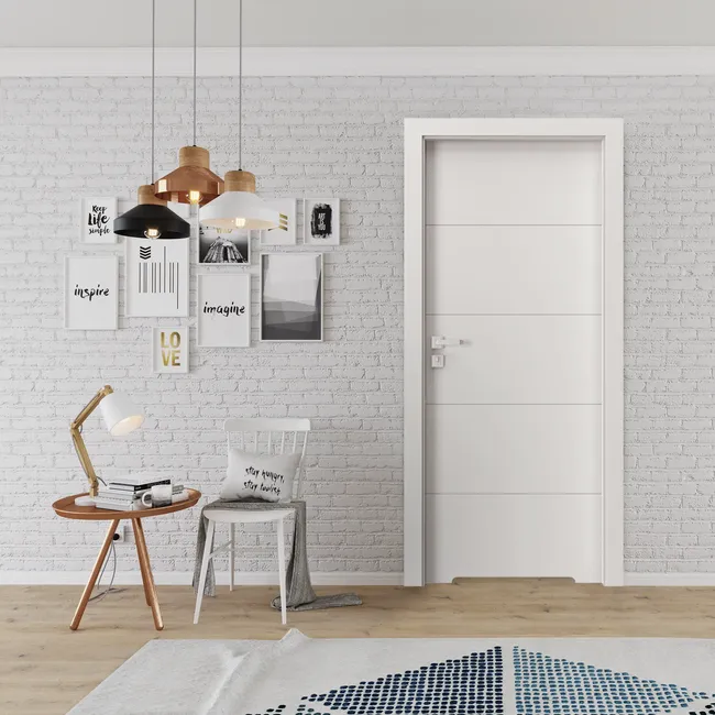 Drzwi wewnętrzne łazienkowe z podcięciem wentylacyjnym Vector E Białe 80 Lewe Porta