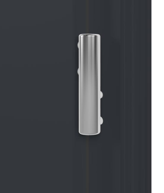 Drzwi zewnętrzne aluminiowo stalowe wejściowe Titanium antracytowe 90 prawe Wiśniowski