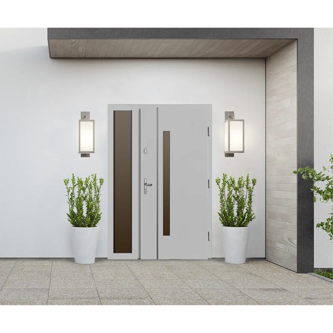 Drzwi zewnętrzne drewniane wejściowe Kalipso białe 90 prawe Lupol