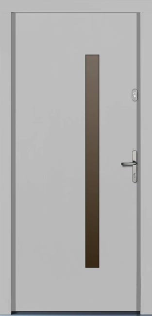 Drzwi zewnętrzne drewniane wejściowe Kalipso białe 90 prawe Lupol