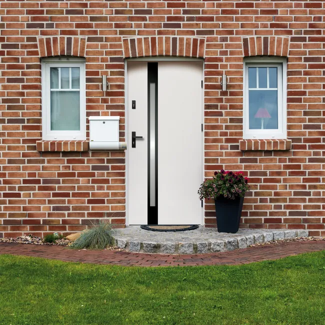 Drzwi zewnętrzne stalowe wejściowe Adriana 68 3 czarno-białe 80 prawe OK Doors Trendline