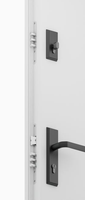 Drzwi zewnętrzne stalowe wejściowe Adriana 68 3 czarno-białe 80 prawe OK Doors Trendline