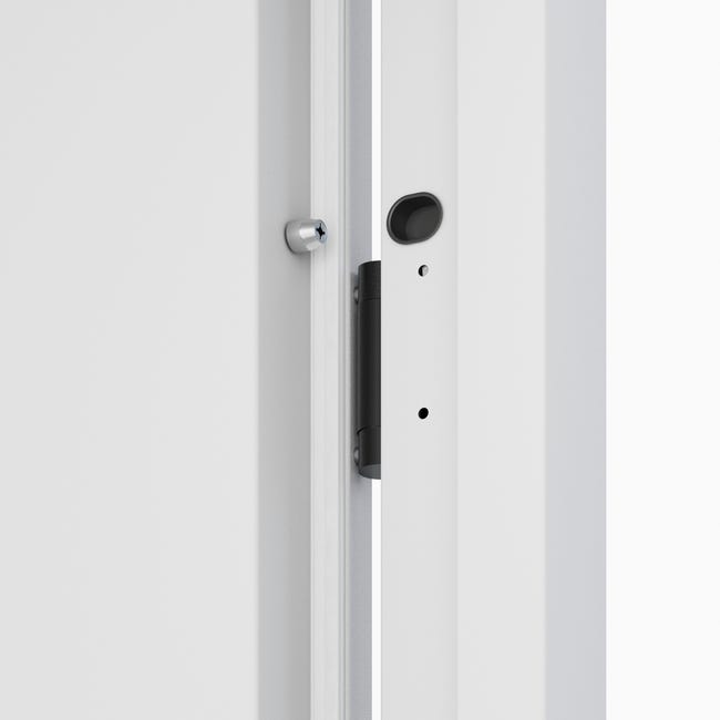 Drzwi zewnętrzne stalowe wejściowe Adriana 68 3 czarno-białe 90 prawe OK Doors Trendline