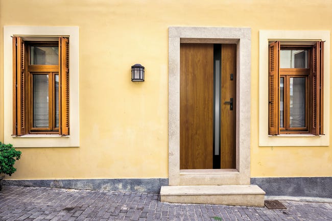 Drzwi zewnętrzne stalowe wejściowe Adriana 68 3 złoty dąb czarne 80 lewe OK Doors Trendline