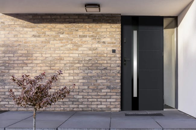 Drzwi zewnętrzne stalowe wejściowe Ariadna antracytowo-czarne 90 Prawe Ok Doors Trendline