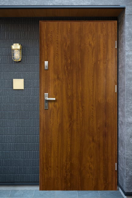 Drzwi zewnętrzne stalowe wejściowe Artemida 2 złoty dąb 90 prawe OK Doors Trendline
