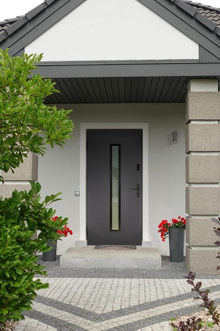 Drzwi zewnętrzne stalowe wejściowe Auria Passive antracytowe 90 lewe Splendoor