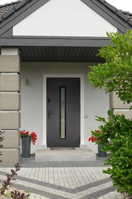 Drzwi zewnętrzne stalowe wejściowe Auria Passive antracytowe 90 prawe Splendoor