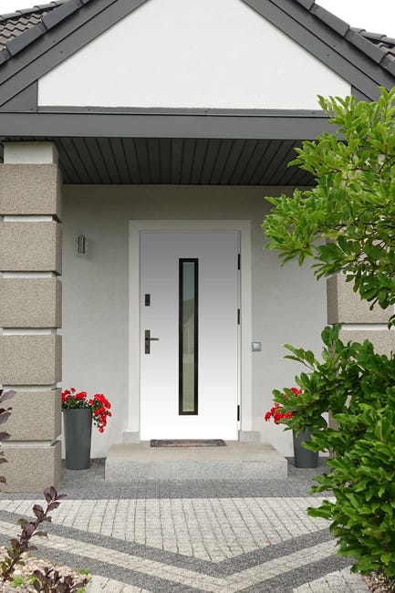 Drzwi zewnętrzne stalowe wejściowe Auria Passive biały 90 prawe Splendoor