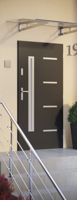 Drzwi zewnętrzne stalowe wejściowe Nike antracyt 90 prawe Pantor