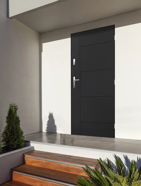 Drzwi zewnętrzne stalowe wejściowe Panama Antracyt 80 Prawe PANTOR
